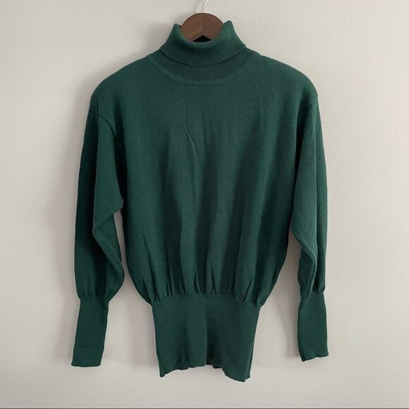 Bogner | Vintage Women’s Hunter Green Turtleneck Wool Sweater Pullover Hong Kong - Picture 2 of 8
